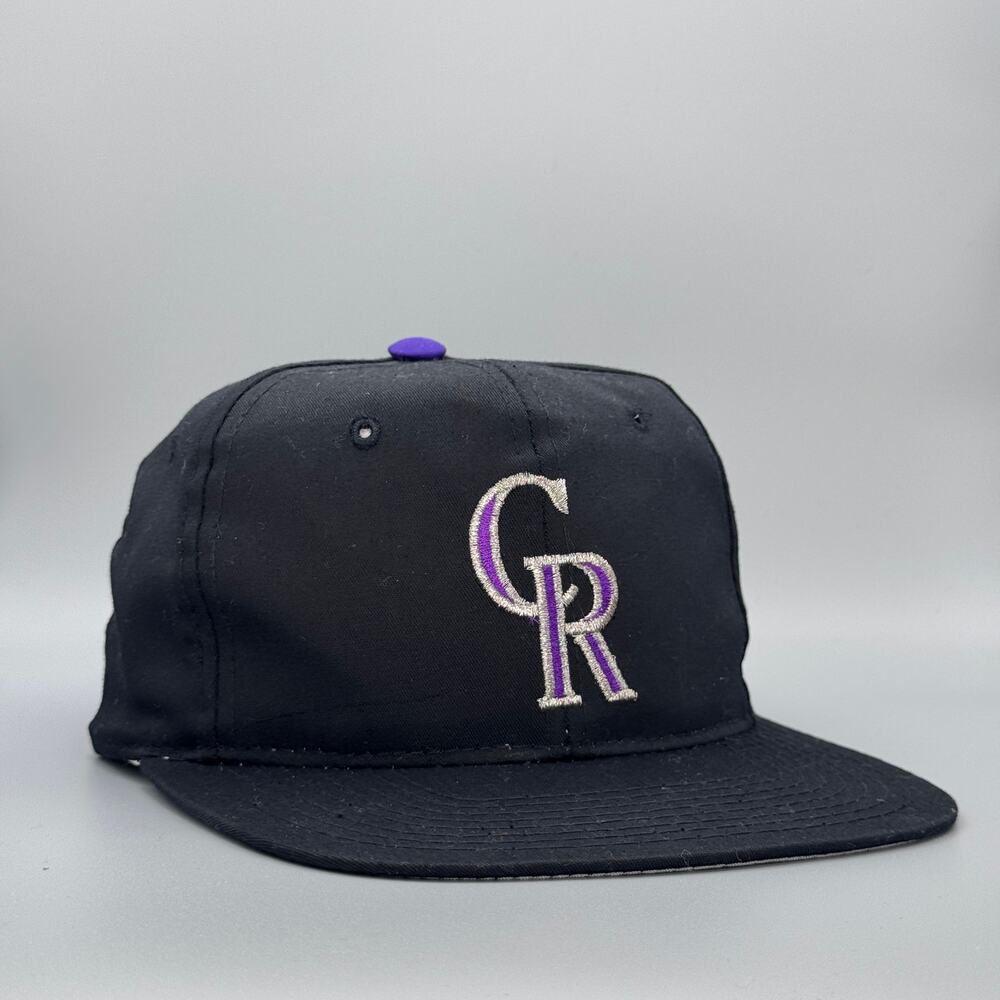 Vintage '90s Colorado Rockies CR Logo MLB snapback hat